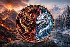 2026 Dragon of Ice vs. Dragon of Fire - 10 Oz .999 Fine Copper Colorized