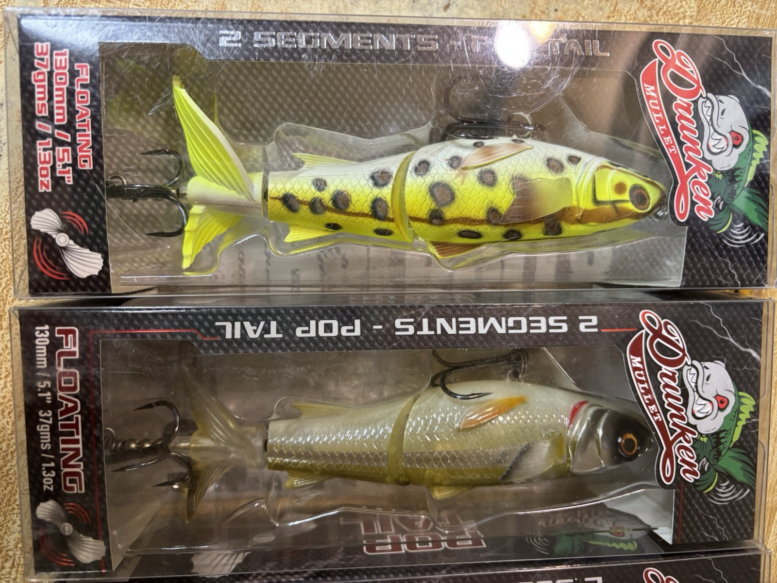 3 Drunken Mullet Large Whopper Plopper Style Topwater Lures - Image 3