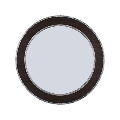 CHLOE's Reflection Vertical Hanging Black-Wood Finish Circle Framed Wall...
