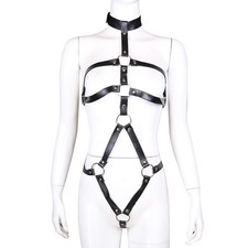 PU Leather Bondage Body Chest Harness BDSM Clubwear Neck Collar Costumes Belt