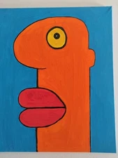 MODERN 40X30 TEMPERA PAINTING ON CANVAS - HAND PAINTED - UNFRAMED ARTPAINTING