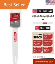 16-Inch Chainsaw Bar & R56 Chain Combo – Low-Kickback, High-Performance for E...