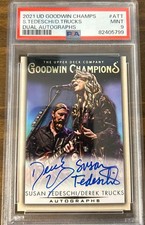 DEREK TRUCKS SUSAN TEDESCHI 2021 UD Goodwin Champions DUAL AUTOGRAPH PSA 9 POP 1