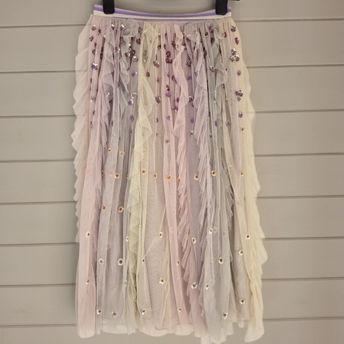 Needle & Thread Rainbow Midi Skirt UK 8 2018 Sequin Tulle Ruffle Party