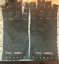 Copper Care Copper Infused Compression Gloves Black (One Pair)