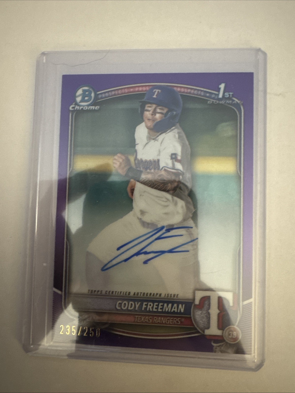 Cody Freeman - 2025 Bowman Chrome Purple Refractor Auto /250 1st Bowman