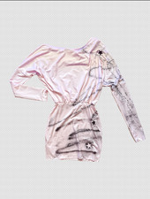 Y2k off the shoulder dress, up-cycled, spray painted, small/medium,one of a kind