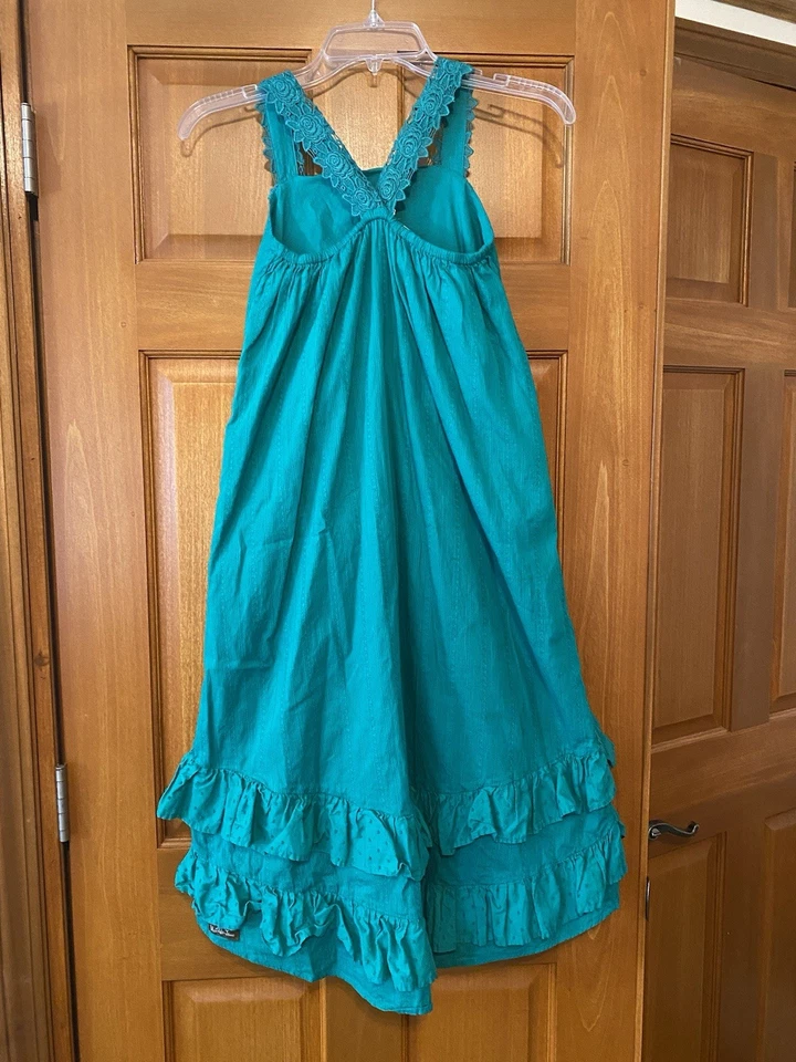 Maxi Vestido Solero Matilda Jane Niñas Seriously Sweet Alto-Bajo Talla 8 Verde Navidad Foto 4 de 4