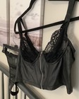 Faux Leather Front Zipper Bra And Thong, Size XL — photo 2