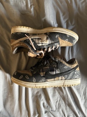 Travis Scott Men's Dunk Low SB Sneakers Size 10 Special Box Cactus Jack