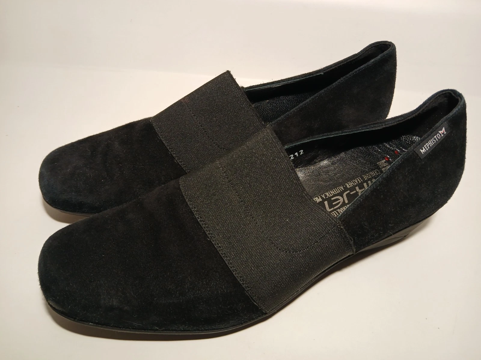 Mephisto Kalima Womens Size 9 Air Jet Shoes Loafers Black Suede Leather Comfort