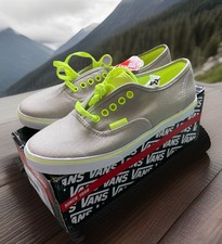 VANS Lo Pro UK Size 3.5 Grey & Neon Yellow Trainers New In Box