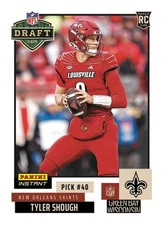 2025 Panini Instant TYLER SHOUGH RC NFL DRAFT NIGHT Rookie #’d 1/879  Saints!