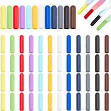 48pcs 12 Colors Shoelace Tips, Plastic Shoelace Head Cord End Cap Ends Replac...