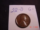 1922D Lincoln Cent GOOD-