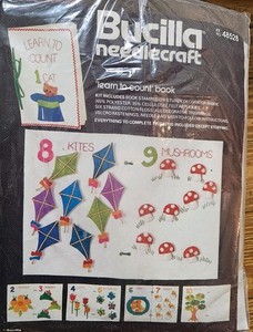 Vintage Bucilla Needlecraft Felt "Learn To Count" Book Kit 48528 See Description