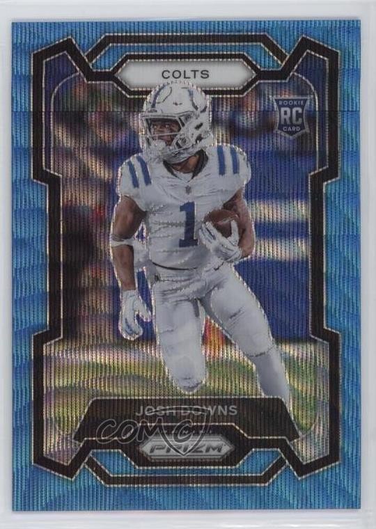 2023 Panini Prizm Rookies Blue Wave Prizm 75/199 Josh Downs #345 Rookie RC 1di2