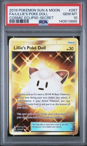 Pokemon Lillie's Poke Doll Gold 2019 Cosmic Eclipse 267/236 PSA 10 New Cert
