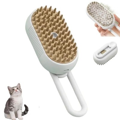 Cloud Care Cat Brush, 3-in-1 Self-Cleaning Steam Brush with 360 Rotating Arm