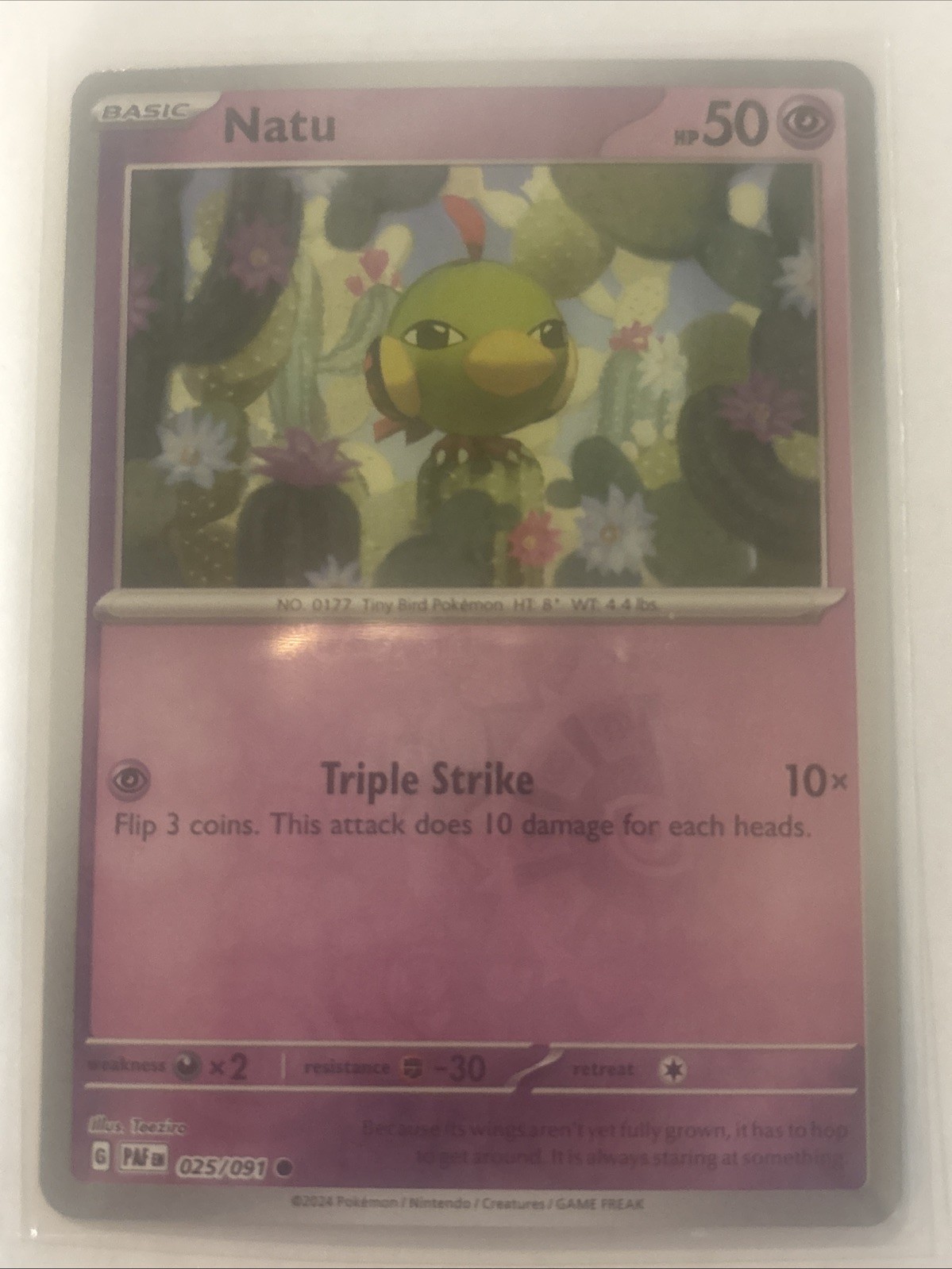 NATU 025/091 PALDEAN FATES POKEMON (REVERSE HOLO, NM)