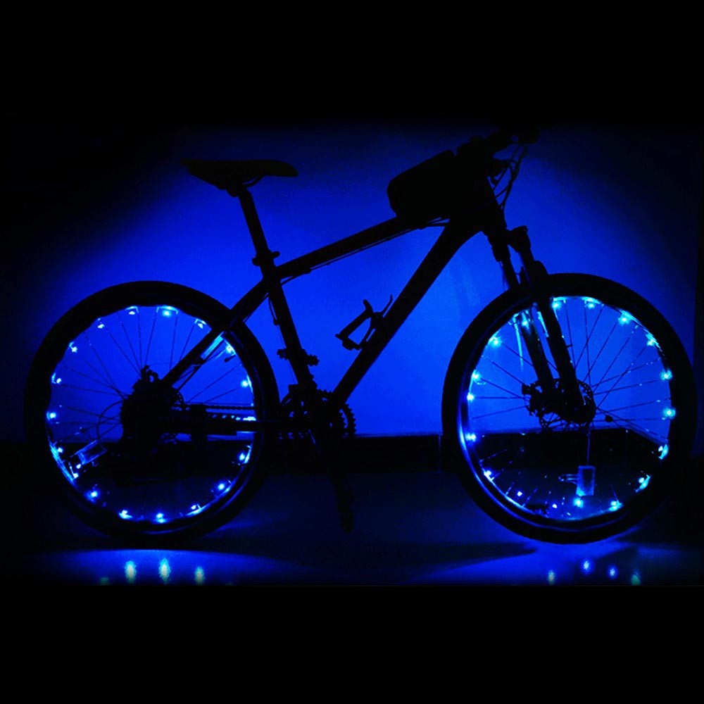 Xcceries Bright LED Bike Wheel Light Bicycle Wheel Spoke Light String Blue