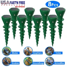 8Pack Solar Ultrasonic Mice Gopher Mole Pest Snake Animal Repeller Waterproof