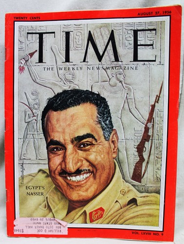 TIME MAGAZINE 27 AUGUST 1956 VINTAGE NEWS & ADVERTISING - EGYPT'S NASSER