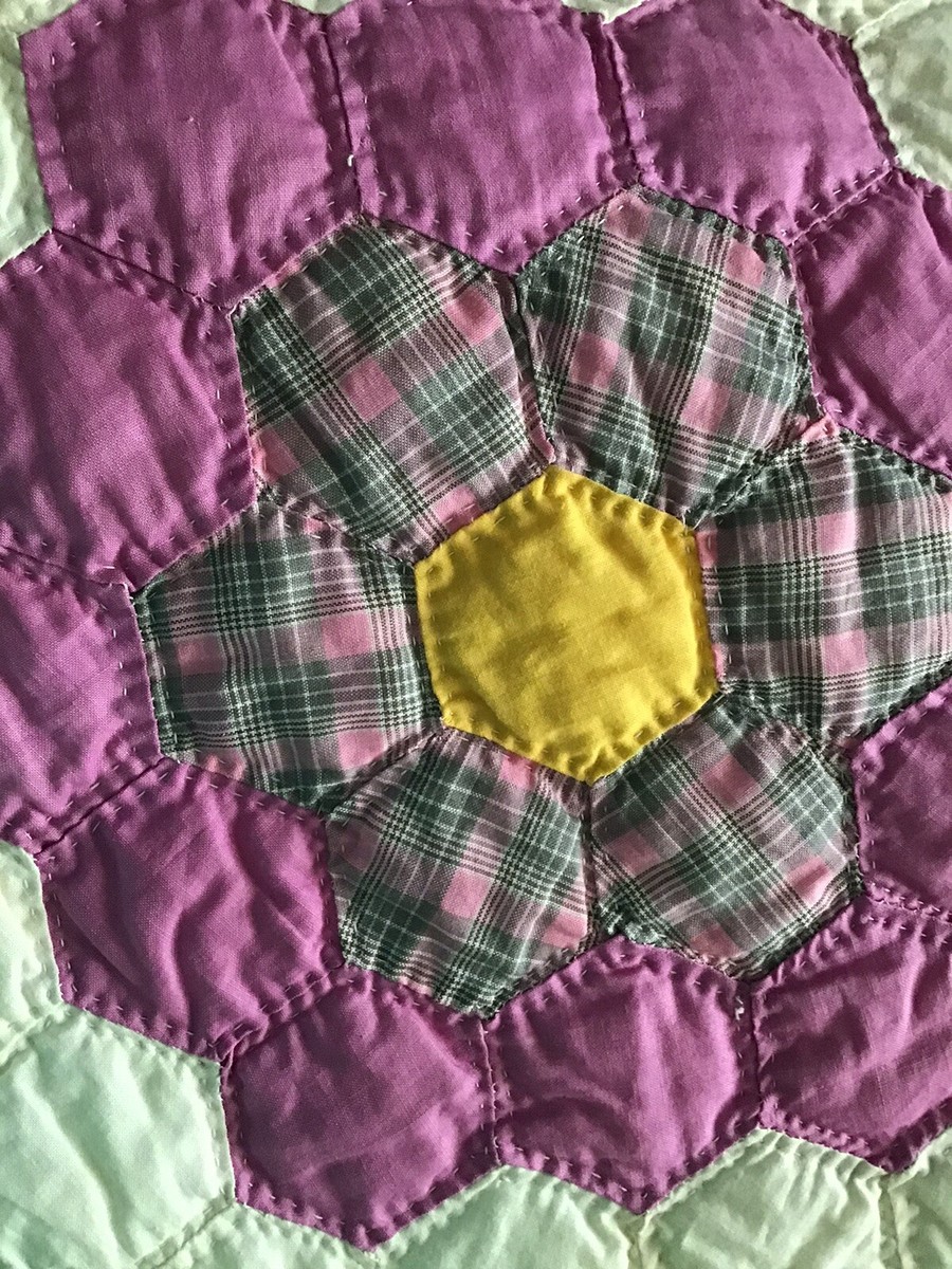 ヴィンテージキルト Hand made Quilt Vintage Approximately 82X98 | eBay