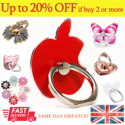 Mobile Phone Ring Holder Finger Grip Rotates 360° Gift Phone Stand Mount UK