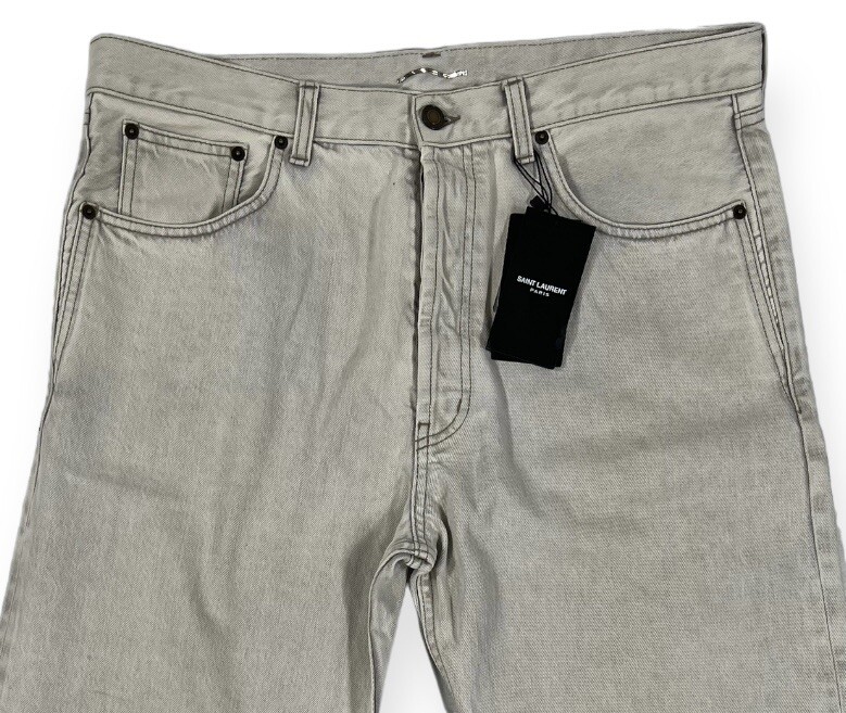 Jeans Saint Laurent Stone Relaxed Dritto Taglia 32 Made in Italy
