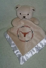 Baby Fanatic Texas Longhorns Tan Teddy Bear Lovey Baby Security Blanket Plush