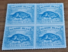 Platypus design AUSSIE BLUE TRADING STAMPS - Block of 4.