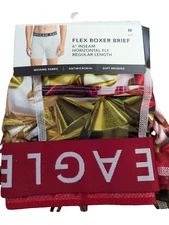 American Eagle Men's M 32-34 Stretch Boxer Shorts Multi Color Christmas