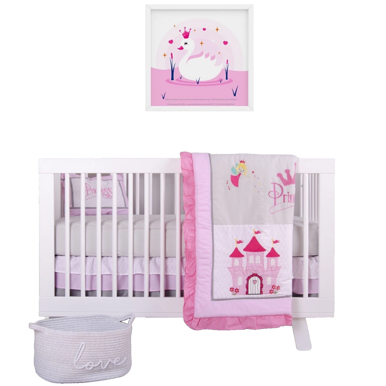 Conjuntos de Ropa De Cama Mezcla Algodón Princesas y hadas Conjuntos de Ropa de cama de vivero