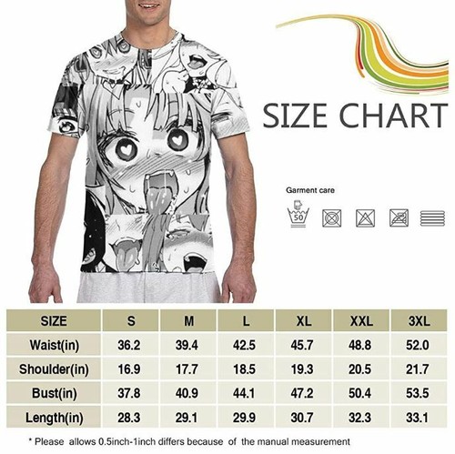 NEW Trikahan Unisex Short Sleeve Ahegao 3D Print Performance T-Shirt 2XL - 第 3/3 張圖片
