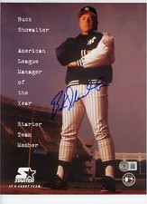 BUCK SHOWALTER Signed 8.5X11 NEW YORK YANKEES Starter Ad Poster - Beckett