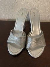 Fioni Glitter  night heels, Women Size 9, Silver