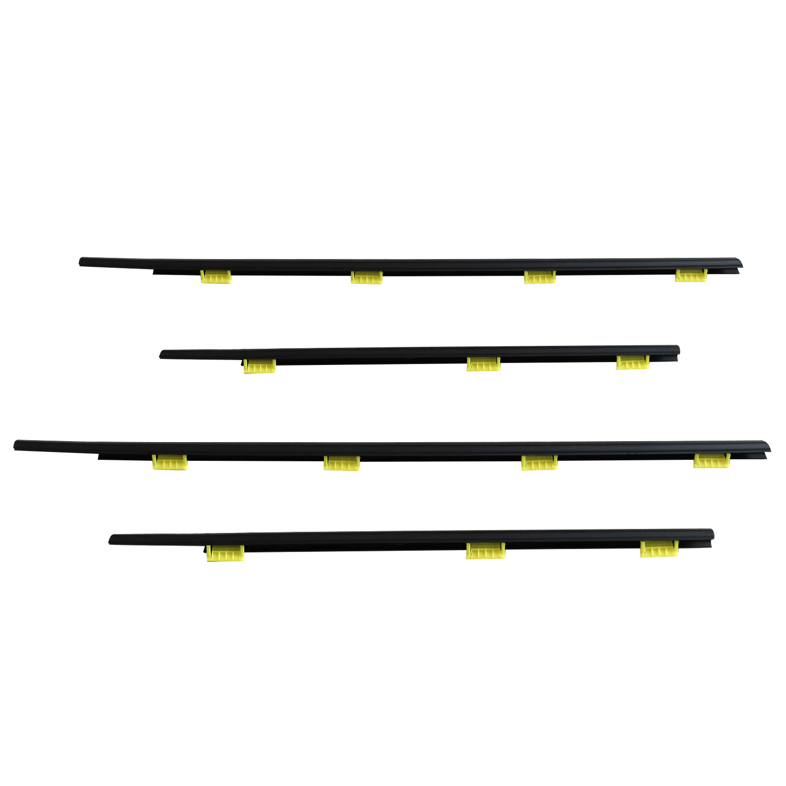 For CR-V 2002 2003-2006 Window Weatherstrip 4pcs Door Belt Moldings Black