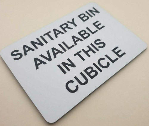 Sanitary Bin Available in this Cubicle Sign Plaque Toilet Feminine Hygiene Bins - Picture 26 of 92