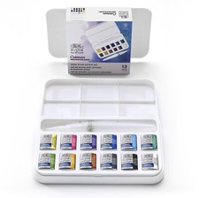 Winsor Newton Cotman 13 Piece Watercolor Set with Brush Pen Mixing Palette