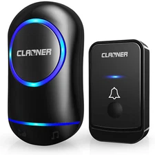 CLAONER Wireless Doorbell 45 Chime Plug in Receiver Adjustable Volume 1000FT Kit