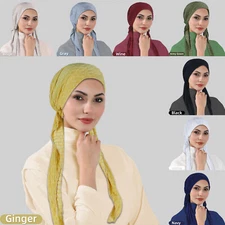 Muslim Women Hijab Hats Turban Head Cover Caps Islamic Bonnet Cancer Chemo Cap