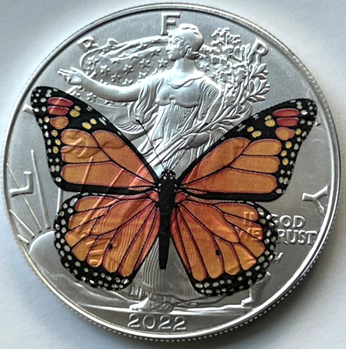 Monarch Butterfly - Rare American Silver Eagle 1oz .999 Silver Dollar Coin