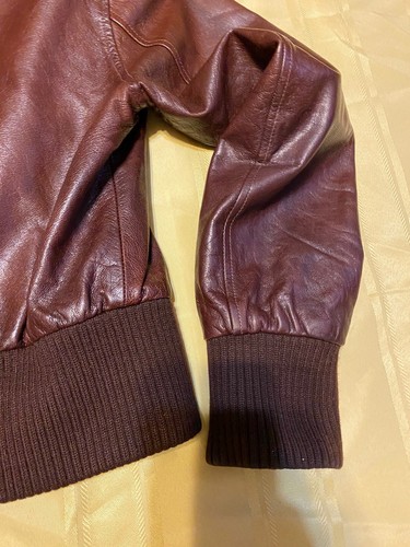 VINTAGE AMERICAN BASE NEW YORK Moto Biker Bomber Brown leather Jacket SIZE L - Picture 11 of 21