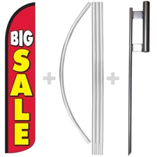 Big Sale 15' Tall Windless Swooper Feather Flag & Pole Kit
