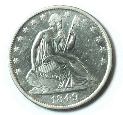1849 O 50c Seated Liberty Silver Half Dollar Fifty Cents New Orleans XF