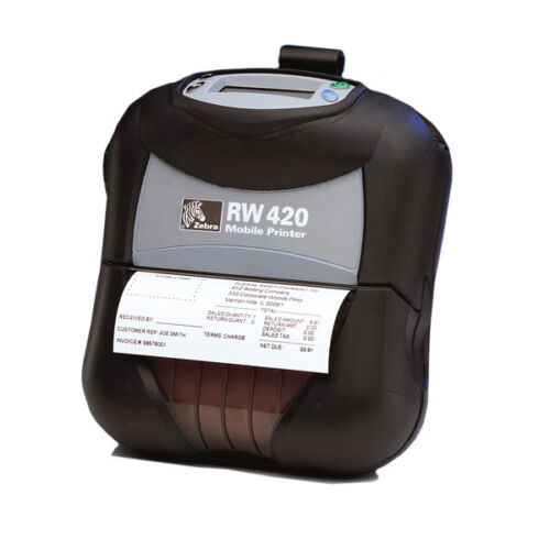 Impresora térmica móvil de 4" Zebra RW 420 RW420 R4D-0UBA000N-00 BLUETOOTH USB - Imagen 1 de 1