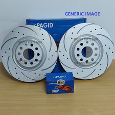 FOR MERCEDES A200 PETROL 2018+ W177 PAGID DRILLED GROOVED FRONT DISCS 305MM PADS