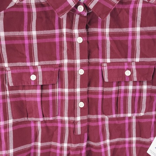 NEW Old Navy Dress Girls 8 Popover Flannel Button Red - Picture 2 of 12