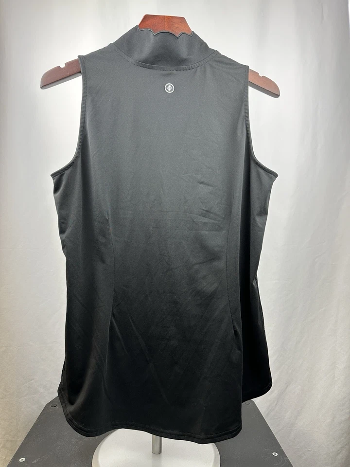 Jofit Women’s Black Golf 1/2 Zip Tank Top Size Large - Image 2 of 4